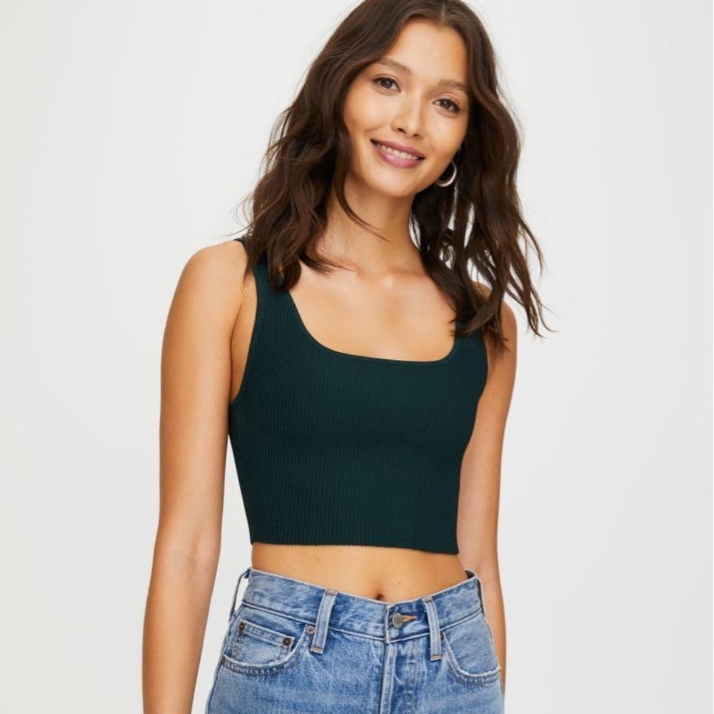 Babaton dark green sculpt knit